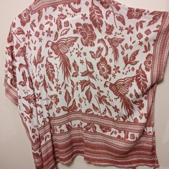 Vince Camuto Lightweight Kimono Wrap Summer Cardigan Beach Coverup Novelty Bird - Picture 8 of 11